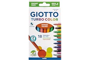 Giotto Turbo Color 18 Pennarelli Punta Fine Colori Assortiti Ricambio Astuccio