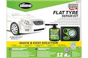 Slime 50138-51 Pneumatico Antiforatura, Smart Repair Plus, Kit di Emergenza per Pneumatici Auto, Contiene Sigillante e Compressore Pneumatici, per Auto e Altri Veicoli Stradali, Riparazione in 12 min