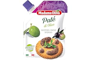 MADAMA OLIVA, Paté di Olive Macinate, Ottimo da Spalmare su Crostini Caldi, per Accompagnare Aperitivi e Farcire Bruschette, 100% Made in Italy, Busta Squeeze 110 gr