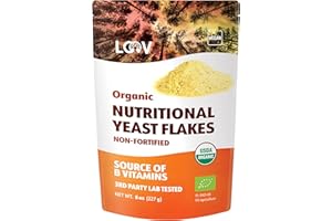 LOOV Lievito Alimentare in Scaglie Biologico Non-Fortificato, Nooch, Tostato, Vegano, Non-OGM, Fonte di Vitamine B, 227 g, Senza Vitamine o Zuccheri Aggiunti, Confezione Risigillabile