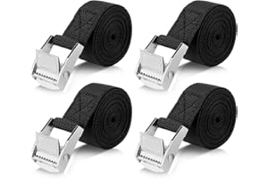 Romon Cinghie di Fissaggio 2M, Set di 4 Cinghie a Cricchetto con Fibbia da 25MM, Sicura del Carico Resistenza Fino a 250KG, Cinghia di Ancoraggio con Chiusura per Moto Bicicletta Truck