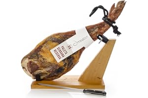 Prosciutto Spagnolo Serrano (Spalla) Riserva Semidisossato 4 - 4.5 Kg + Porta Prosciutto + Coltello - Jamon Serrano