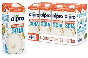 ALPRO SENZA ZUCCHERI, Bevanda alla SOIA, 8 confezioni da 1 Litro