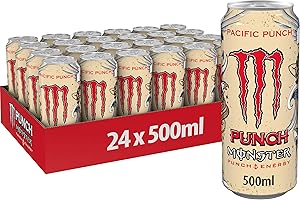 Monster Energy Pacific Punch, Bevanda Energetica dal Gusto Eccezionale con Miscela Energetica e 160 mg di Caffeina, 24 Lattine da 500 ml