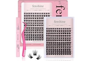 Fenshine Ciglia Finte Cluster, di lunghezza, morbide, per uso personale e domestico (T05 Eyelash Extension Kit)