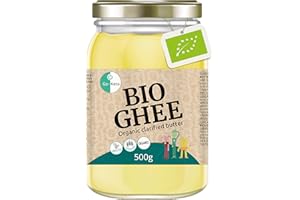 Go-Keto BIO Ghee, 500g | Burro 100% chiarificato, certificato BIO, Ayurveda | perfetto per la dieta cheto | ideale per cuocere e arrostire | Senza lattosio, senza glutine, low carb