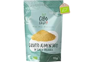 Lievito Alimentare in Scaglie Secco e Biologico - 100 g. Naturalmente Senza Glutine Lattosio e Agenti Lievitanti. Lievito Nutrizionale Crudo da usare come Condimento o Sostituto Lievito di Birra.