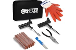 GADLANE Kit Riparazione Pneumatici Auto - 26pc Kit Foratura Moto Tubeless - Emergenza per Ripara Gomme Auto, Moto, ATV, Jeep, Trattore - Kit Riparazione Gomme con 20 Riparazione Spine 26PCS