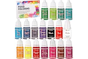 Coloranti Alimentari a 18 Colori x 10ML,Colorante Alimentare Vibrante Concentrato Liquido per Torte Decorare,Cucinare,Biscotti,Dolci,Glassa,Uova di Pasqua,Fondente,Macaron,Slime,Insapore e Mestieri