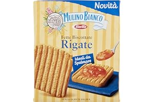 Mulino Bianco Fette Biscottate Rigate, Senza Olio di Palma, Ideali da Spalmare, 315 g