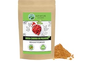 Polvere di rosa canina (500g), 100% naturale, macinata delicatamente, naturalmente senza additivi, vegana, farina di rosa canina, granuli di rosa canina