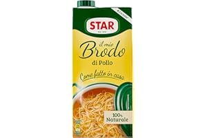 STAR Il Mio Brodo di Pollo, 1L, brodo liquido pronto, 100% naturale, senza conservanti, senza glutine e senza glutammato aggiunto, ottimo per risotto e zuppe.