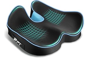 POOTACK Cuscino Ergonomico in Memory Foam per Sedia Ufficio e Sedile Auto – Supporto Posturale per Schiena e Coccige, Ideale per Scrivania, Gaming e Smart Working, Cuscino Anatomico per Emorroidi