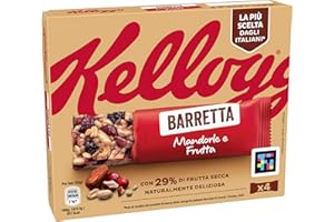 Kellogg's Barretta | Gusto Mandorle e Frutta | Ricca di Fibre e con 29% di Frutta Secca | 4 barrette da 32g (Confezione da 128g)