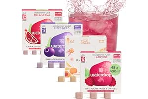 waterdrop® cubetti per acqua aromatiche per 28 litri d'acqua con gusto - insaporitore acqua senza zucchero - Alternativa allo borraccia con gusti - acqua aromatizzata con vitamine - per 96 bevande