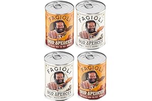 Selezione Fagioli BUD SPENCER 2 Confezioni Fagioli Neri Tex-Mex 2 Confezioni Fagioli Pinto Ricetta Originale confezioni da 400gr con esclusivo adesivo Zeus Party