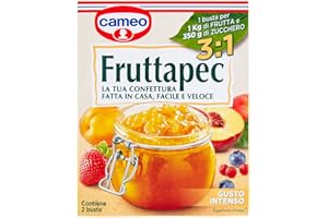 Cameo Fruttapec 3 1, Preparato per la Cottura Casalinga di Confetture e Gelatine a Base di Pectina, Riduce i Tempi di Cottura e Mantiene il Colore e il Gusto della Frutta, 2 Buste, 50 g