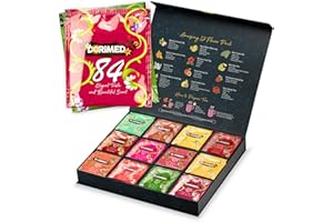 Cofanetto Scoperta e Degustazione - Assortimento di 12 Tè e Infusi Aromatizzati (84 bustine singole) - Tè Nero/Bianco/Verde/Matcha/Earl Grey/Oolong/Pu-Erh - Confezione Regalo - Tisane
