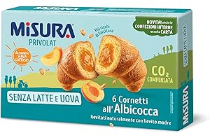 Misura Cornetti Albicocca Privolat | Senza Latte e Uova | Più Ricchi di Farcitura | Confezione da 298 grammi
