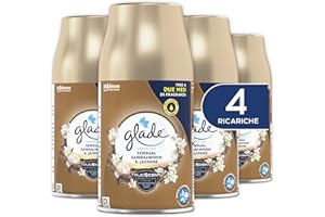 Glade Automatic Spray Ricarica, Profumatore per Ambienti, Fragranza Sensual Sandalwood & Jasmine, Formato Scorta da 4 Ricariche da 269 ml