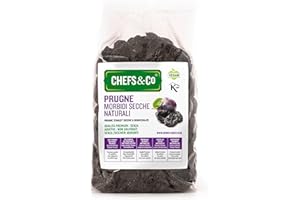 CHEFS & CO | Prugne Morbide Essiccate (denocciolate) | Frutta Essiccata Naturale | Senza Glutine, Vegano| Non Sorbato, Senza Additivi, Senza Zuccheri Aggiunti (Confezione da 1x750g)
