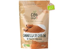 Cannella in Polvere Bio Macinata - 200g. Cannella di Ceylon in Polvere Biologica e Vegana Senza Additivi ne Conservanti. Cinnamon Powder.