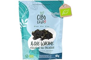 Alga Wakame Essiccata Bio - 40g. Alghe Wakame Giapponese Essiccate al Sole. Alghe Goma Wakame per Sushi Miso o Dashi. Wakame Alga Ricca di Iodio. Organic Wakame Seaweed