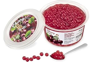 POPPING BOBA - Sferette alla frutta per Bubble Tea - Ciliegia - 450 g - nessun colorante artificiale, basso contenuto di zucchero, succo di frutta vero, 100% vegan e senza glutine