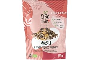 Muesli ai Frutti di Bosco - 325g. Muesli con Fiocchi di Avena e Segale con Frutti Secchi e Frutta Secca/Liofilizzata come Amarene Ribes Fragola e Lampone.