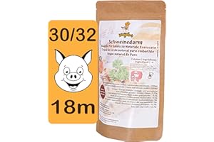 Wengler's - Budello Per Salsiccia Naturale Essiccato, Calibro 30/32-18 METRI, Per Carne Fresca, Involucro Insaccati Prima Scelta, Affumicabile, Adatto A Carni Di Suino, Maiale, Pecora (30/32 18m)