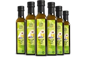 Olio di Semi di Lino Biologico - 250 ml x6. Contiene Vitamina E K e B e Omega 3 oltre il 50%.Olio di Lino Per Capelli o Alimentare Spremuto a Freddo Crudo e Puro. Organic Flaxseed Oil.