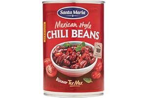 Santa Maria, Mexican Chili Beans, Fagioli al Chili, Ideali per Condire con Carne o come Condimento per Tortillas e Tacos, Tipici della Cucina Tex-Mex, Latta da 410 g
