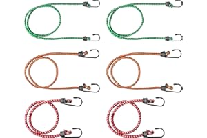 Set Cinghie Elastiche Porta Pacchi, Gancio a Uncino, 60-80 - 100 cm, 6 Pezzi